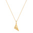 Goudvergulde anker schakelketting met zirkonia steentjes 50 cm