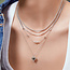Zilveren anker schakelketting met zirkonia steentjes 48 cm