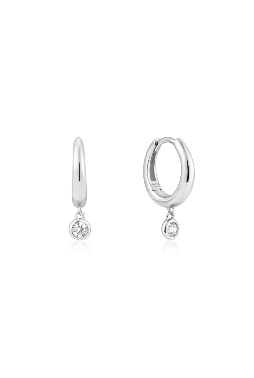 Silver Zirconia Drop Hoops