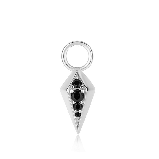 Zilveren bedel met zirkonia steentjes 1,1 cm