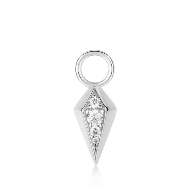 Zilveren bedel met zirkonia steentjes 1,1 cm