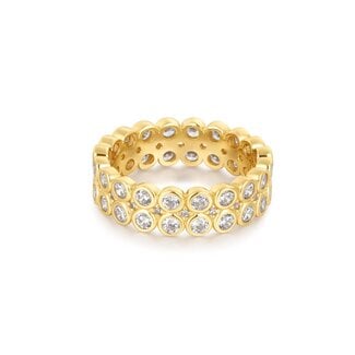 Dubbele minimalistische ring goudverguld maat 56