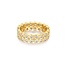 Goudvergulde dubbele minimalistische ring met zirkonia steentjes maat 56