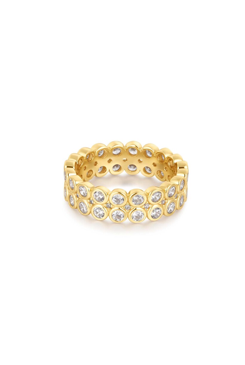 Dubbele minimalistische ring goudverguld maat 56
