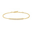Goudvergulde rechthoekige schakelarmband met kristal steentjes 18,5 cm