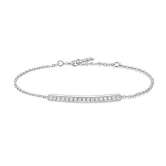 Rechthoekige schakelarmband zilver 18,5 cm