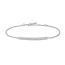 Zilveren rechthoekige schakelarmband met kristal steentjes 18,5 cm