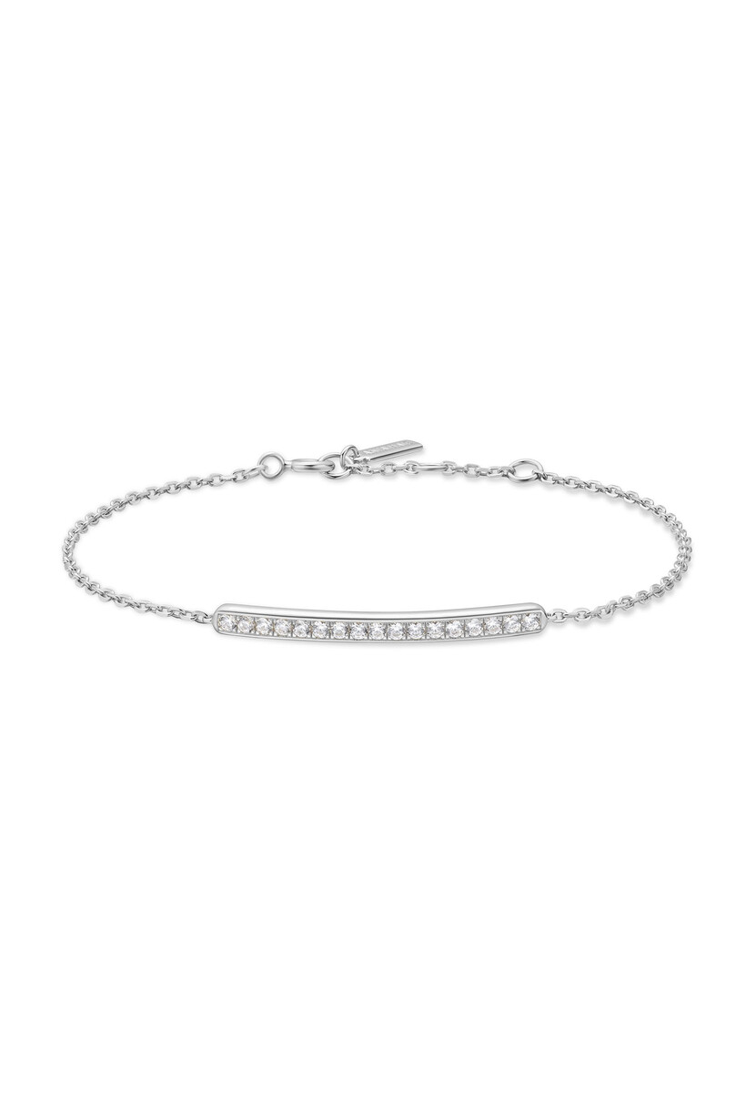 Rechthoekige schakelarmband zilver 18,5 cm