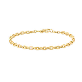 Anker schakelarmband goudverguld 18,5 cm