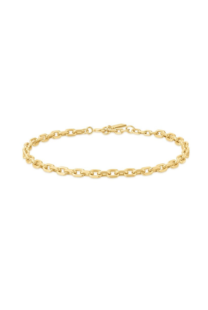 Anker schakelarmband goudverguld 18,5 cm