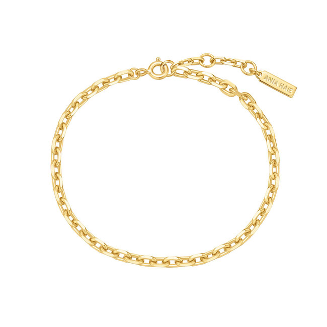 Goudvergulde anker schakelarmband 18,5 cm