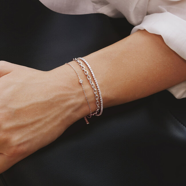 Zilveren anker schakelarmband 18,5 cm
