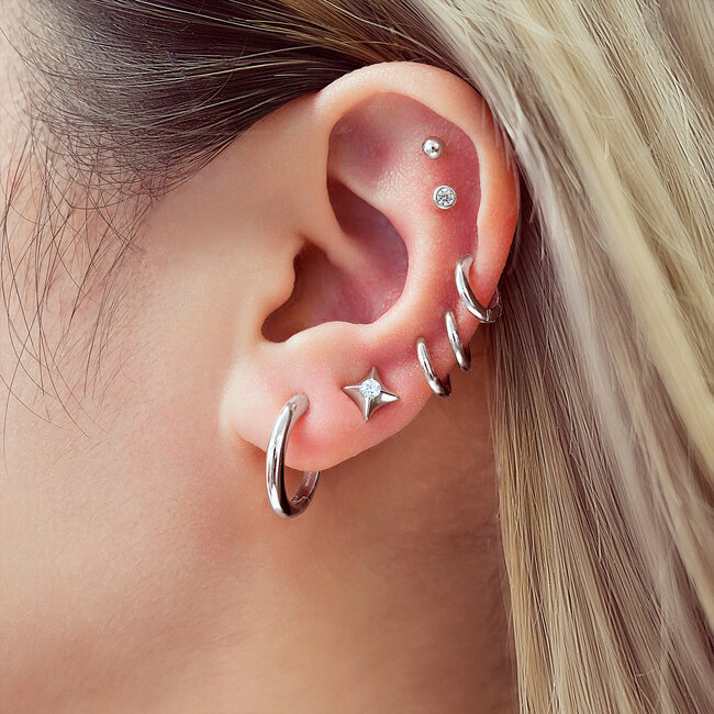 Zilveren oorring 12 mm
