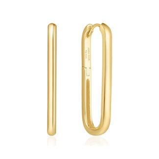 ovale oorring goudverguld 34 mm
