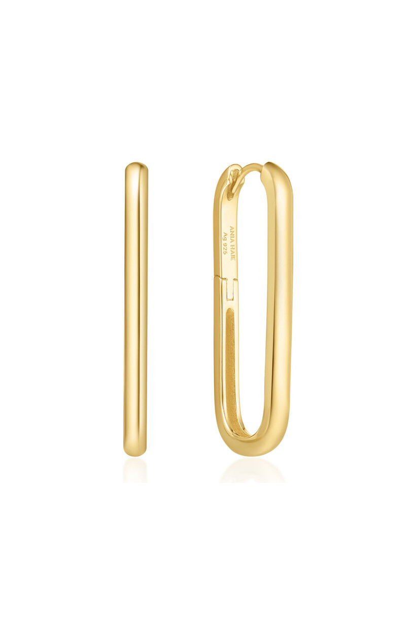 ovale oorring goudverguld 34 mm