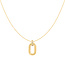 Goudvergulde ovale schakelketting met kristal steentjes 50 cm