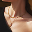 Goudvergulde ovale schakelketting met kristal steentjes 50 cm