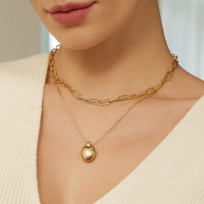 Goudvergulde ovale schakelketting 50 cm