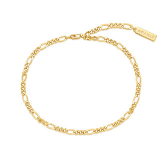 Figaro schakelarmband goudverguld 18,5 cm