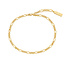 Goudvergulde figaro schakelarmband 18,5 cm