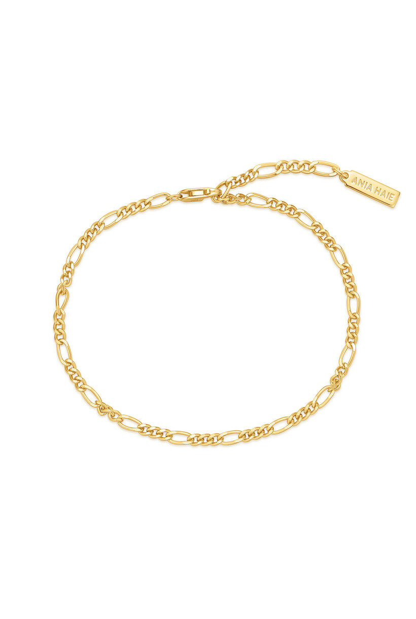 Figaro schakelarmband goudverguld 18,5 cm