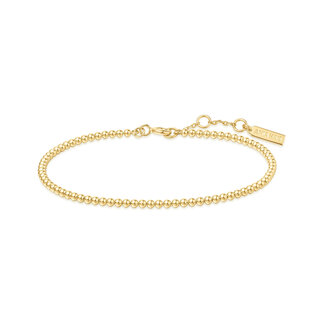 Bolletjes schakelarmband goudverguld 18,5 cm
