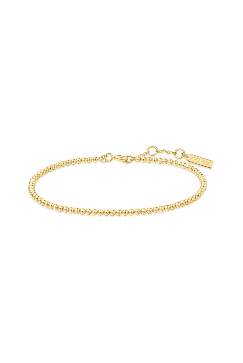 Bolletjes schakelarmband goudverguld 18,5 cm
