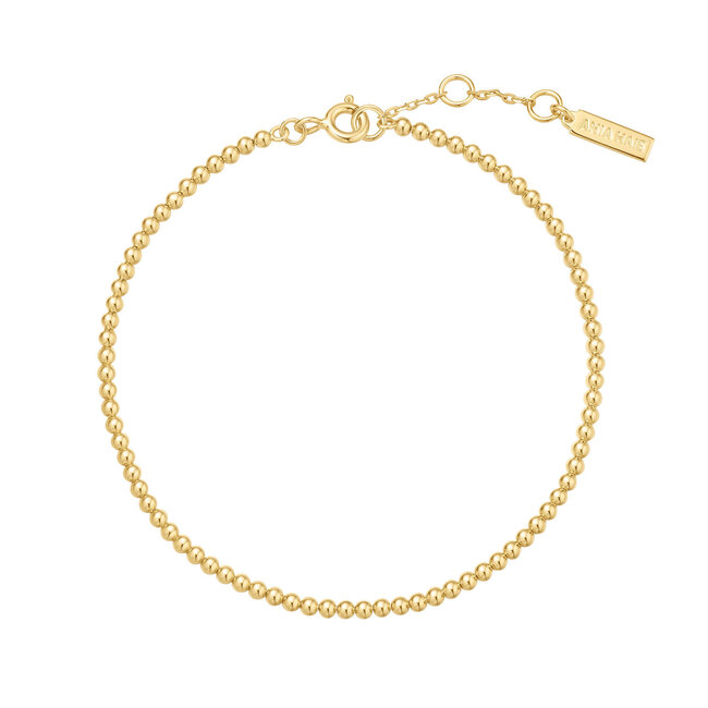 Goudvergulde bolletjes schakelarmband 18,5 cm