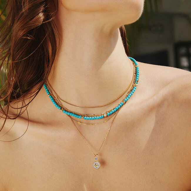 Goudvergulde anker schakelketting 45 cm