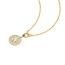 Bicolor ketting met achtpuntige ster en zirkonia 48 cm