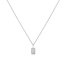 Zilveren rechthoekige schakelketting met zirkonia steentjes 48 cm