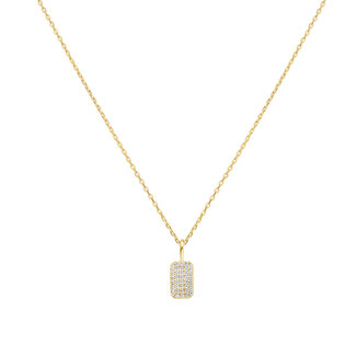 Rechthoekige schakelketting goudverguld 48 cm
