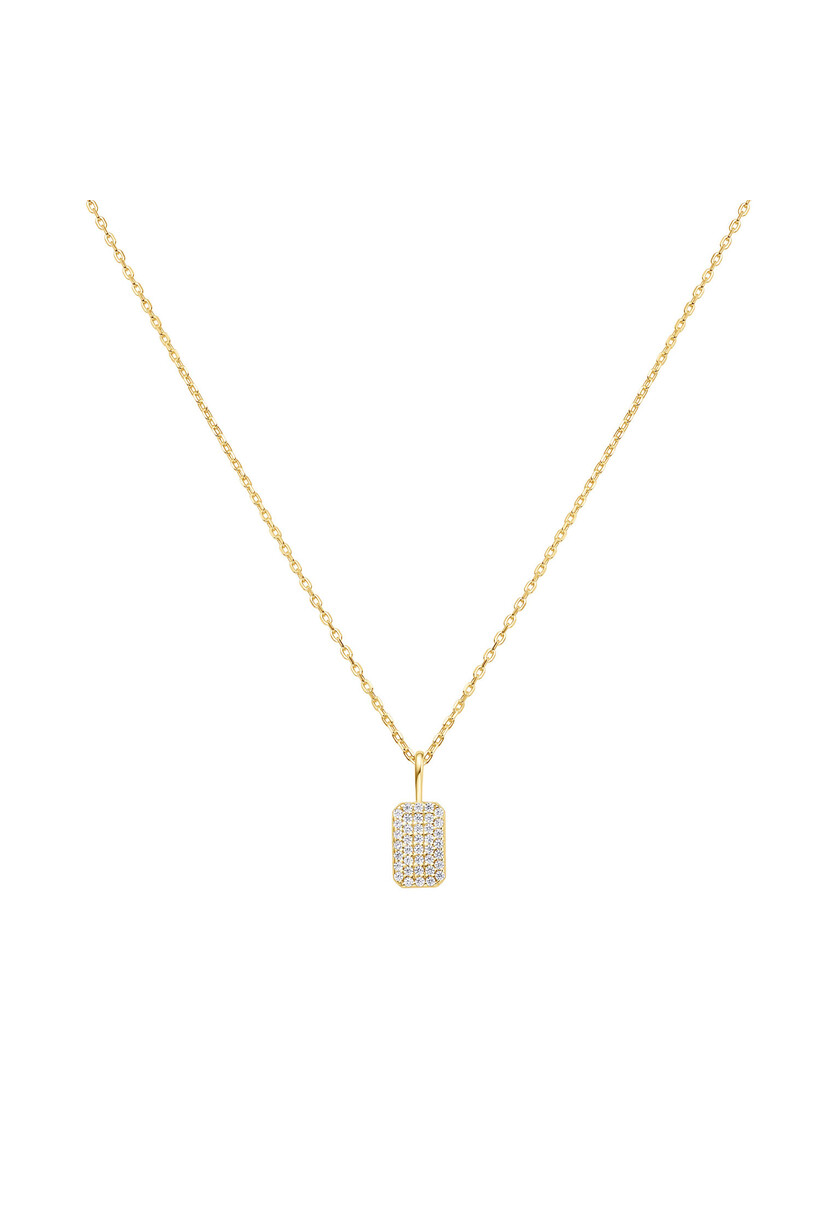 Rechthoekige schakelketting goudverguld 48 cm