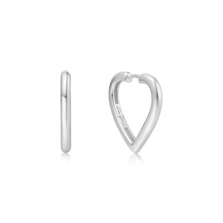 Hartvormige oorring zilver 19 mm