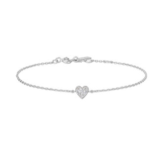 Hartvormige schakelarmband zilver 18,5 cm