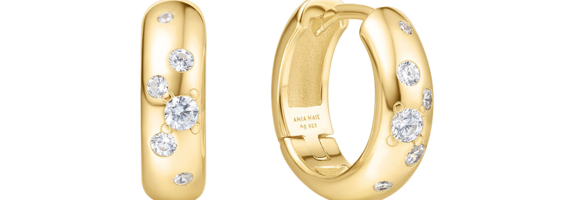 Gold Chubby Huggie Hoop Ear - Gold Plated
