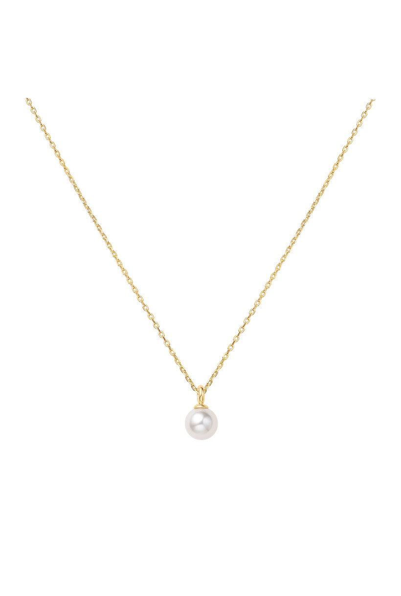 Gold Pearl Drop Pendant Necklace