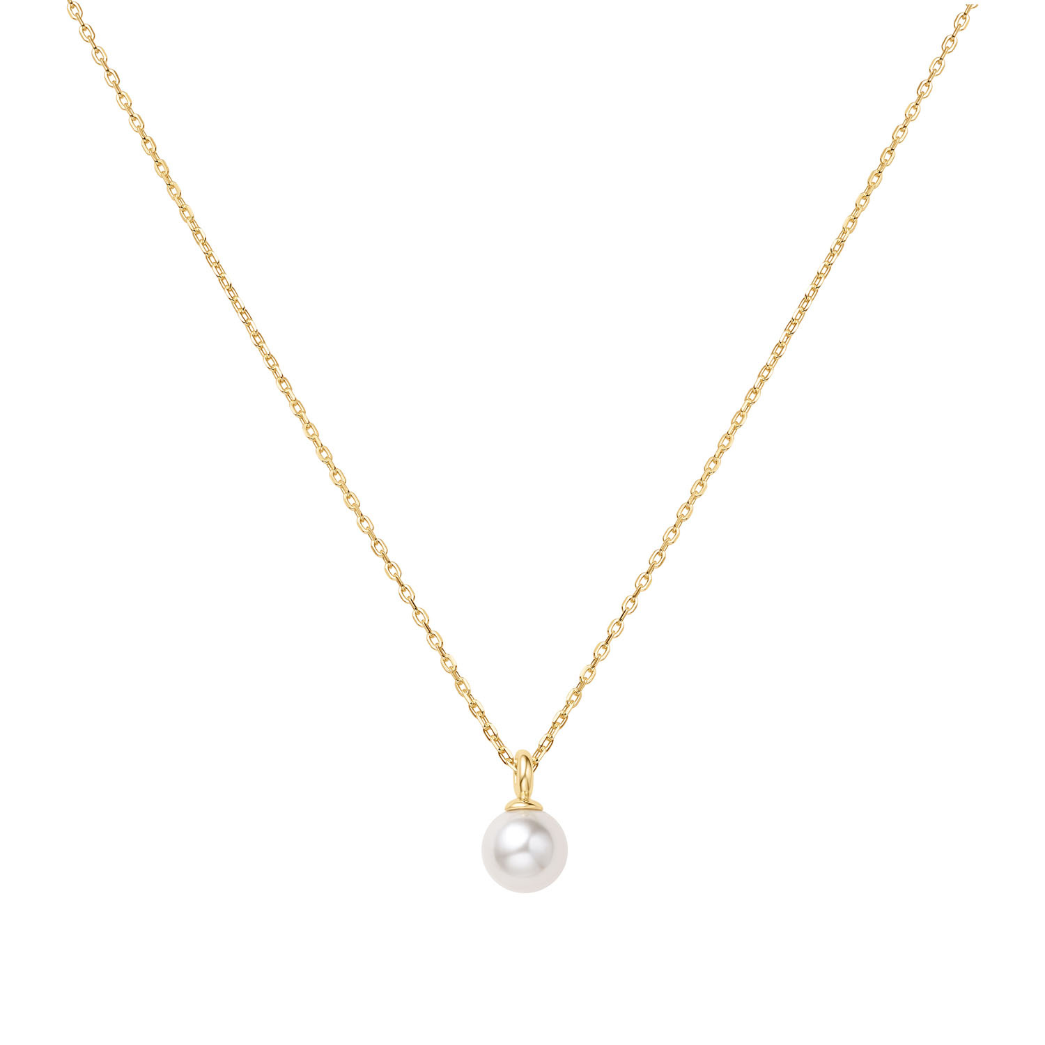 Gold Pearl Drop Pendant Necklace - Gold Plated-1