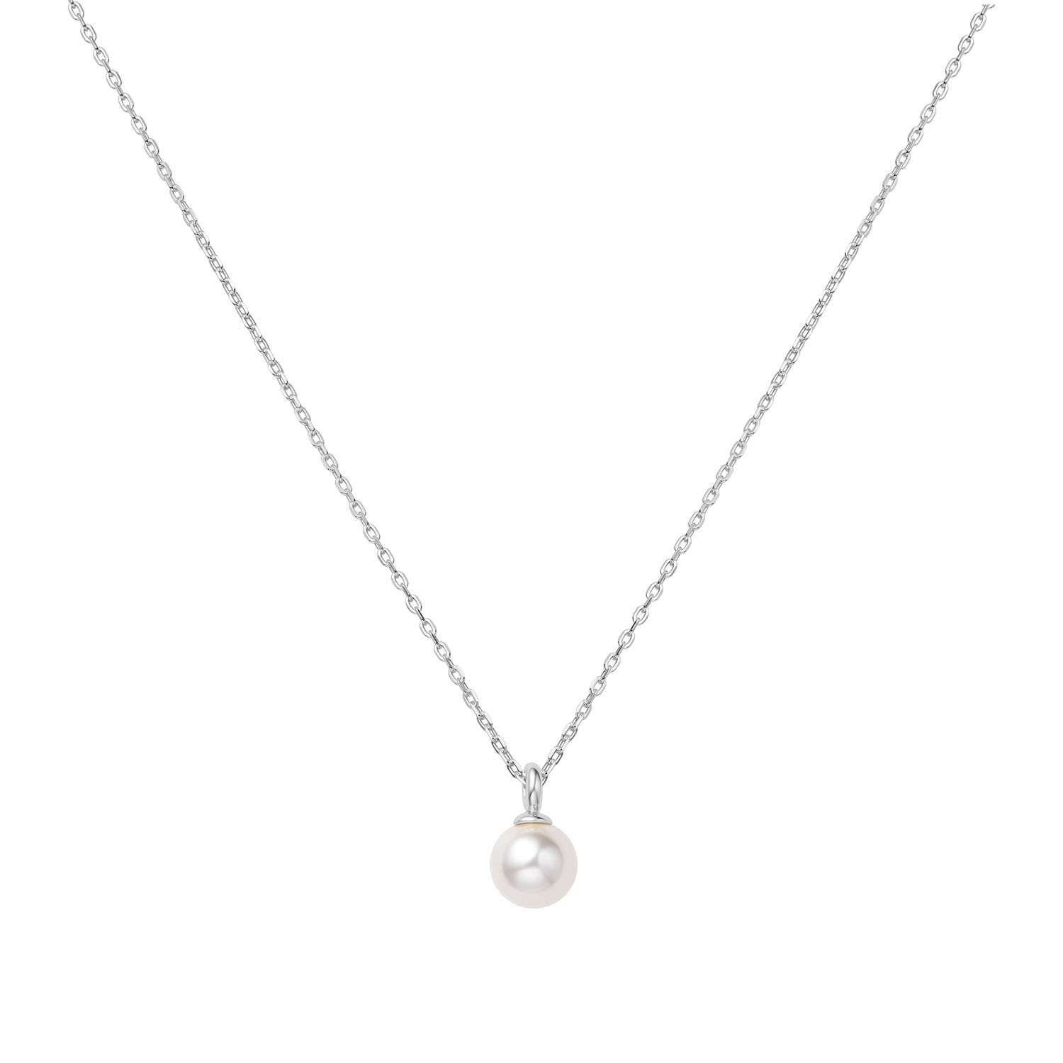 Pearl Drop Pendant Necklace - Zilver-1