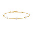Goudvergulde twist schakelarmband met een zoetwaterparel 18,5 cm