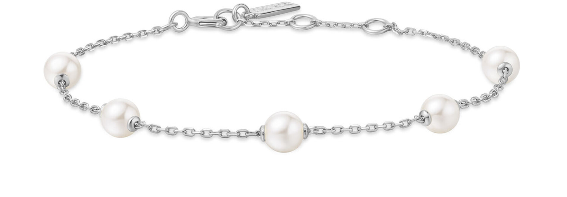 Silver Pearl Station Bracelet - Zilver