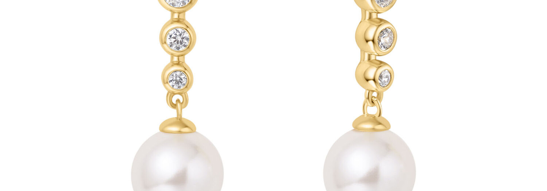 Gold Beaded StonePearl Ear - Gold Plated