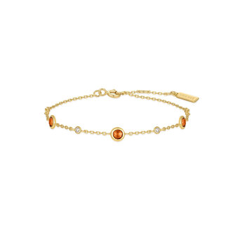 Anker schakelarmband goudverguld 18,5 cm