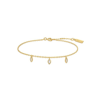 ovale schakelarmband goudverguld 18,5 cm