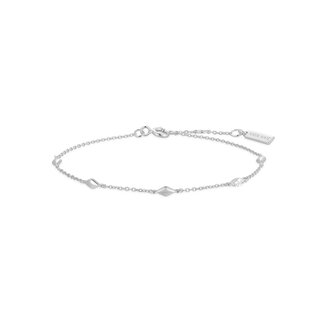 Ruitvormige schakelarmband zilver 18,5 cm