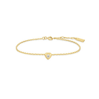 Anker schakelarmband goudverguld 18,5 cm