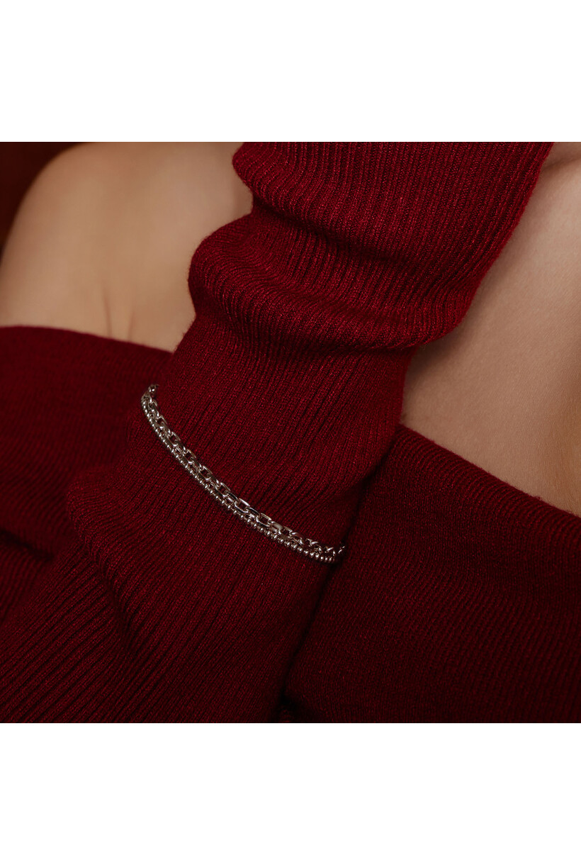 Silver Paper Clip Chain Bracelet