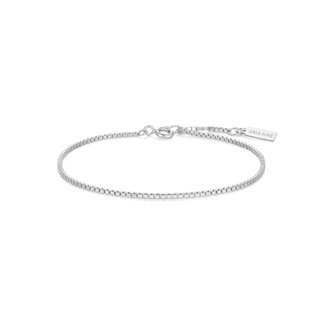 Vierkante schakelarmband zilver 18,5 cm