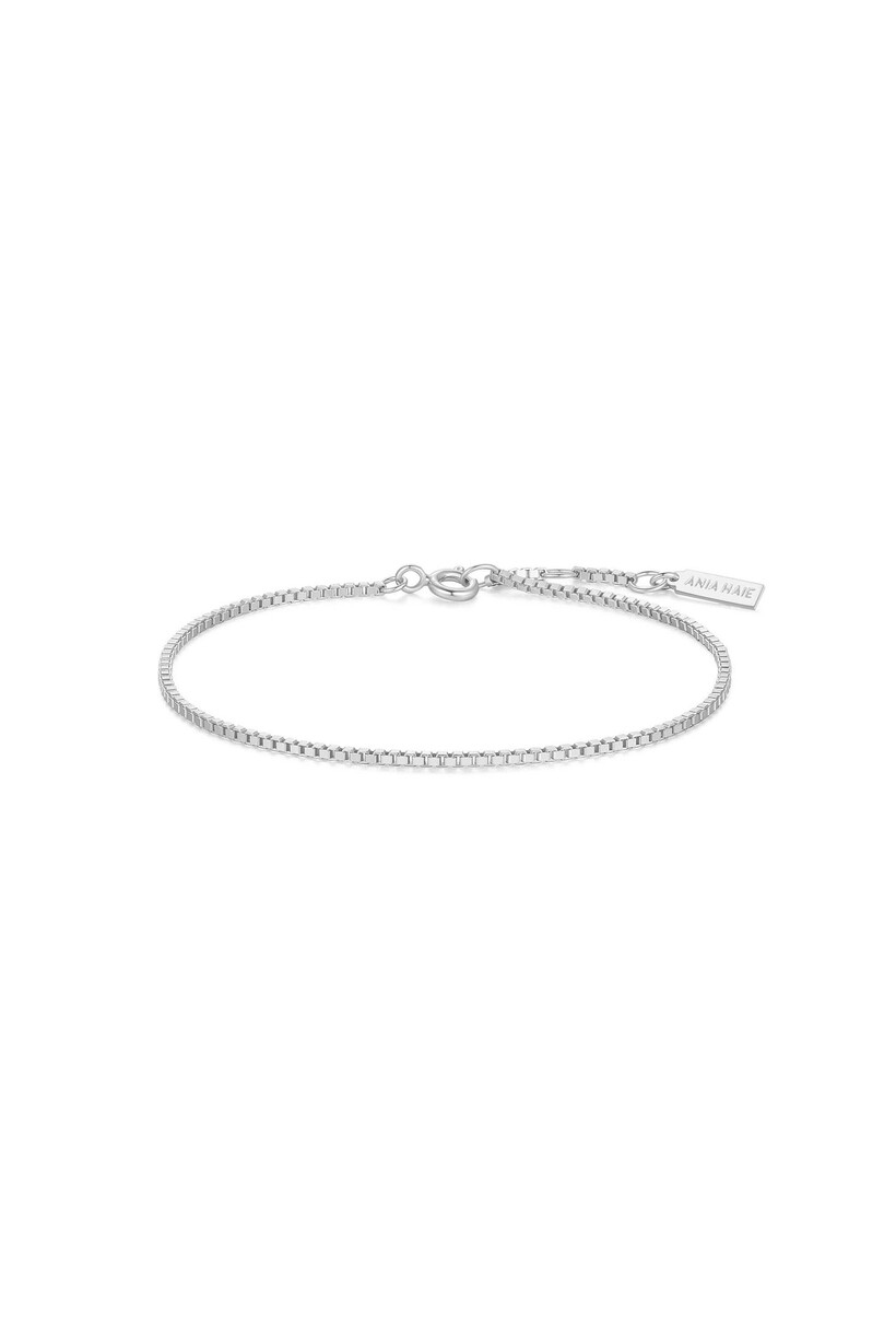 Vierkante schakelarmband zilver 18,5 cm