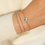 Zilveren vierkante schakelarmband 18,5 cm
